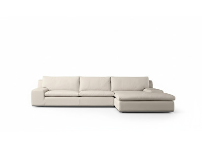 Sofá de esquina salón cama sofá sofás blancos en forma de L de cuero PRIANERA