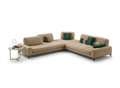 Cuero en forma de L Sofás de lujo Sofá esquina Sofá de esquina Sofá Muebles italianos