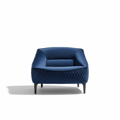 Silla Muebles Moderno Tela Salón Textil Lujo Asiento Relax Muebles Azul Prianera