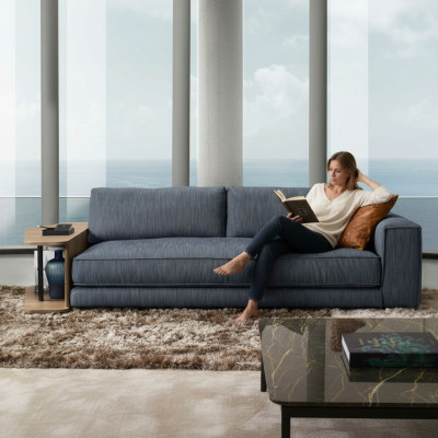 Sofá Muebles de la habitación Sofá de tres plazas Diseño Sofá de tres plazas Sofá tapizado Azul Prianera