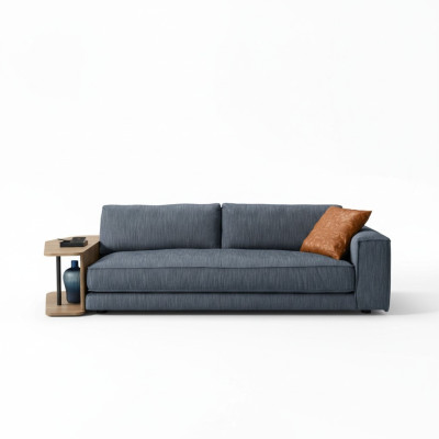Sofá Muebles de la habitación Sofá de tres plazas Diseño Sofá de tres plazas Sofá tapizado Azul Prianera