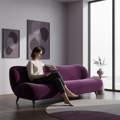 Prianera Sofá de lujo de 3 plazas Sofás Asientos Tela Diseño Sofá Muebles Estilo Textil Nuevo