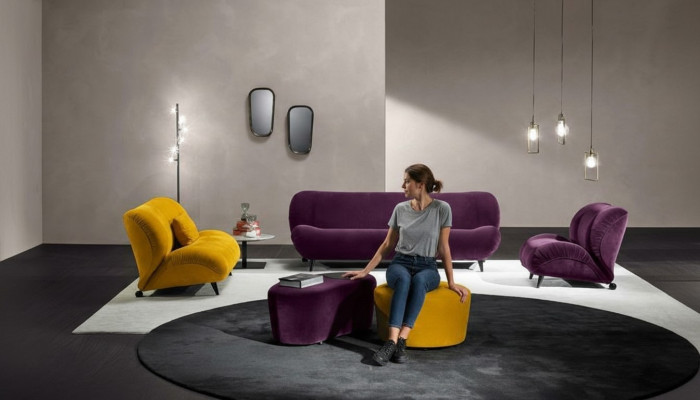 Moderno conjunto de sofá 3+2 plazas sillones x2 taburete conjunto de sofá de diseño elegantes muebles de sala de estar.