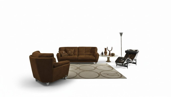 Sofá de lujo para sala de estar de 3+1 plazas, juego de sillones de cuero nuevo.