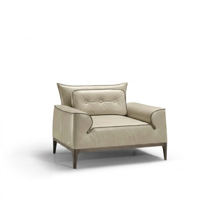 Diseño de sillón de cuero para sala de estar de lujo sillón de diseño de mobiliario marrón Prianera