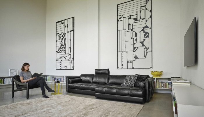 Sofá esquinero en forma de L Sofá moderno, sofá de esquina con chaise longue para sala de estar, sofá tapizado.