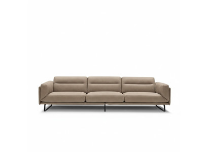 Sofá 4 plazas Sofás de cuero de lujo Diseño de lujo Sofá beige Sofá de lujo de cuatro plazas XXL