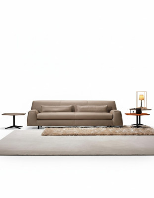 Sofá de 3 plazas gris para sala de estar, tapizado en tela de muebles italianos.