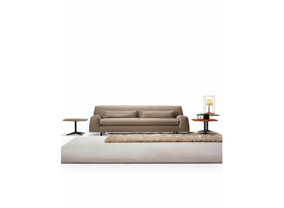 Sofá de 3 plazas gris para sala de estar, tapizado en tela de muebles italianos.