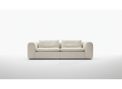 Sofá 3 plazas de cuero blanco muebles de lujo para la sala de estar.
