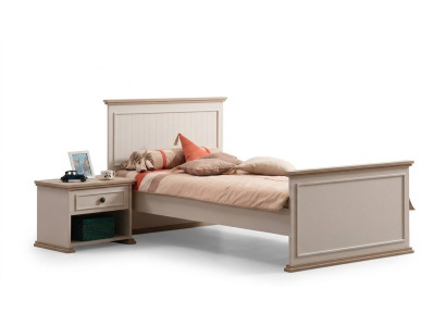 Cama Cama individual Mesita de noche Dormitorio 2 piezas Moderno Lujo Muebles Nuevos