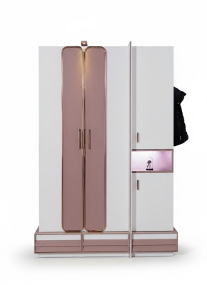 Armario de madera de lujo para niñas, diseño de muebles, nuevo, rosa, habitación infantil.