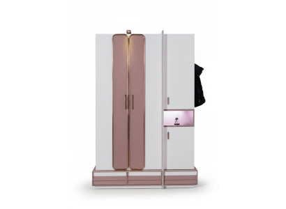 Armario de madera de lujo para niñas, diseño de muebles, nuevo, rosa, habitación infantil.