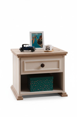 Diseño de muebles modernos Mesita de noche Niño Auxiliar Habitación juvenil Beige Madera