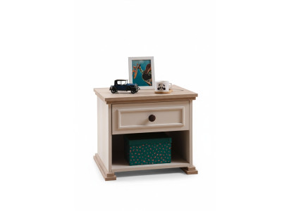 Diseño de muebles modernos Mesita de noche Niño Auxiliar Habitación juvenil Beige Madera