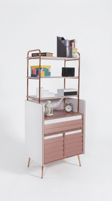 Armario de libros multifuncional para la habitación juvenil con estanterías de madera.