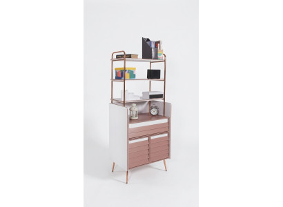 Armario de libros multifuncional para la habitación juvenil con estanterías de madera.