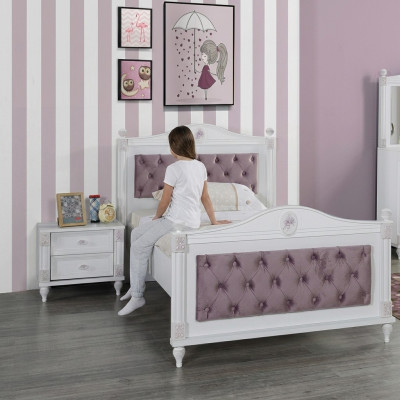 Mesa de noche de diseño para cama de dormitorio juvenil de 2 piezas.