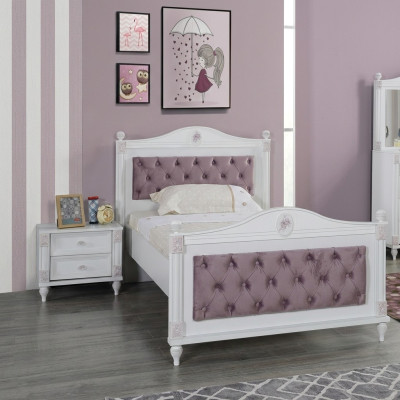 Mesa de noche de diseño para cama de dormitorio juvenil de 2 piezas.