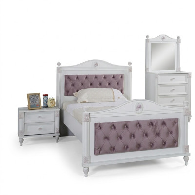 Mesa de noche de diseño para cama de dormitorio juvenil de 2 piezas.