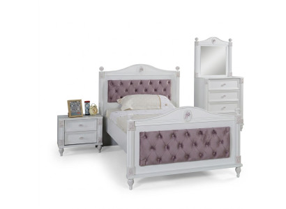 Mesa de noche de diseño para cama de dormitorio juvenil de 2 piezas.