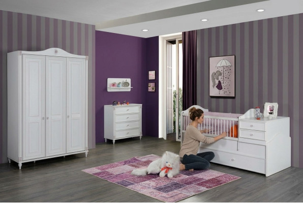 Set de habitación infantil Cama infantil Armario Cómoda Dormitorio