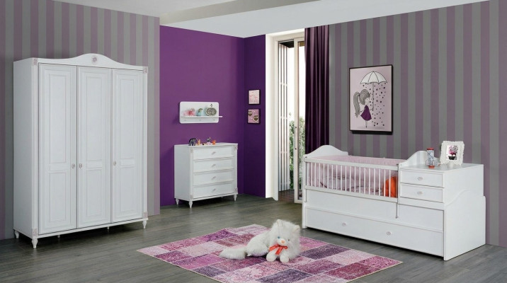 Set de habitación infantil Cama infantil Armario Cómoda Dormitorio