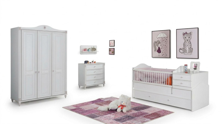 Set de habitación infantil Cama infantil Armario Cómoda Dormitorio