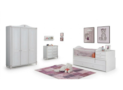 Set de habitación infantil Cama infantil Armario Cómoda Dormitorio