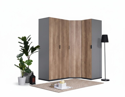 Armario juvenil marrón, armarios, diseño de muebles nuevo, dormitorio.