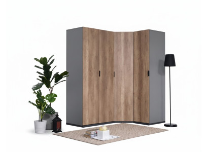 Armario juvenil marrón, armarios, diseño de muebles nuevo, dormitorio.