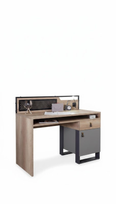 Escritorio marrón mesa dormitorio juvenil muebles de madera 131x63x109cm.