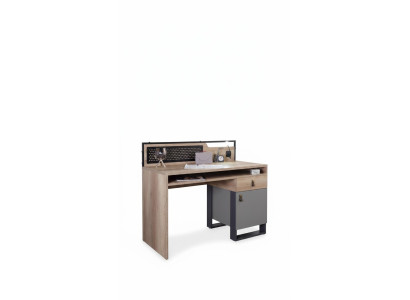 Escritorio marrón mesa dormitorio juvenil muebles de madera 131x63x109cm.