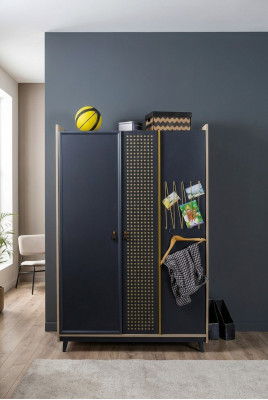 Diseño de armario para dormitorio juvenil, armarios azules para jóvenes, muebles nuevos.