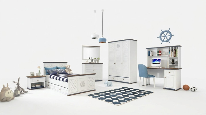 Juego de dormitorio de lujo para jóvenes cama mesita de noche armario muebles 5 piezas. Nuevo