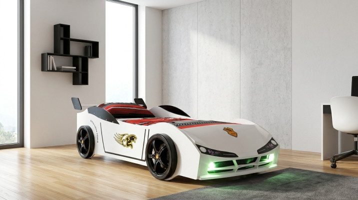 Coche de carreras Auto Cama Colchón Cama infantil Cama de coche Mobiliario de habitación infantil
