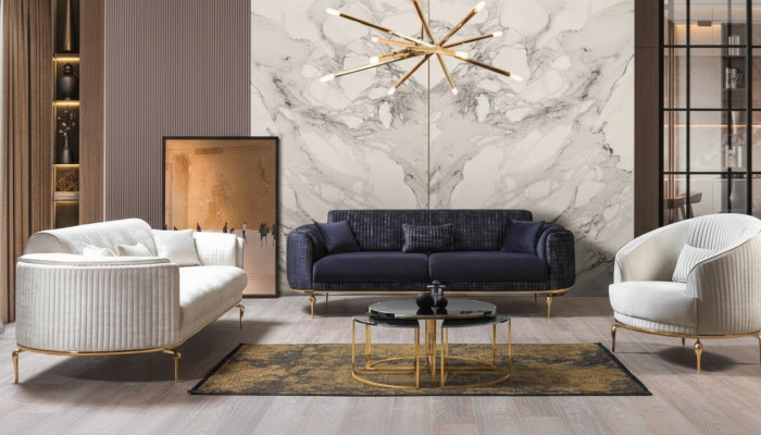 Juego de muebles de lujo conjunto de 3 + 3 + 1 asientos de sofá de madera conjunto de sofás sillón sofá