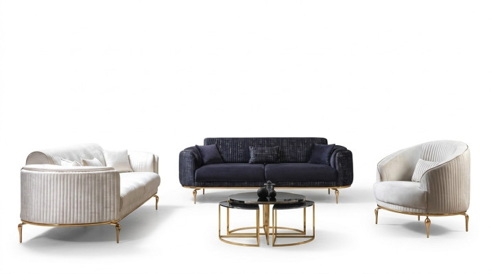 Juego de muebles de lujo conjunto de 3 + 3 + 1 asientos de sofá de madera conjunto de sofás sillón sofá