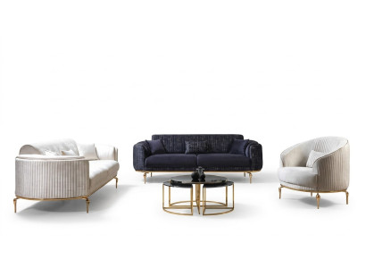 Juego de muebles de lujo conjunto de 3 + 3 + 1 asientos de sofá de madera conjunto de sofás sillón sofá