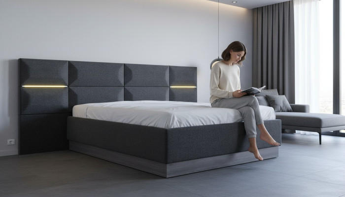 Cama Acolchada Diseño Material Madera Doble Camas de Hotel Nuevas Modernas