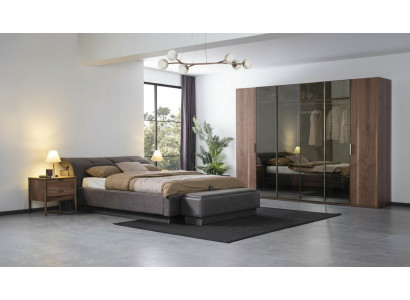 Juego de dormitorio Muebles Cama 2x Mesita de noche Armario Muebles Set completo de 4 piezas