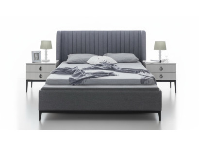 Dormitorio gris cama + 2 mesitas de noche Mesitas de noche Camas 3 piezas Nuevas