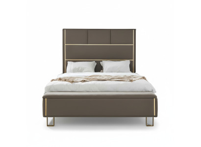 Cama tapizada gris topo cama doble de madera muebles de dormitorio del hotel tapizados 180x200