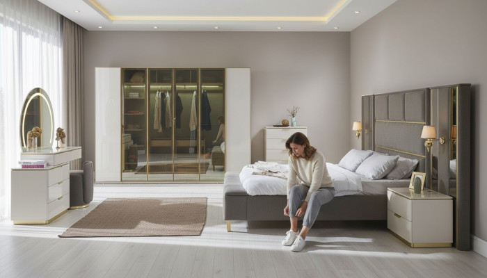 Armario Armario de lujo de madera Muebles de diseño de lujo Dormitorio de lujo