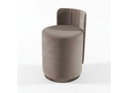 Silla de diseño lujo otomana tocador taburete silla redonda acolchada banco marrón