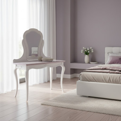 Muebles de hotel de lujo. tocador. consolas de madera blanca.