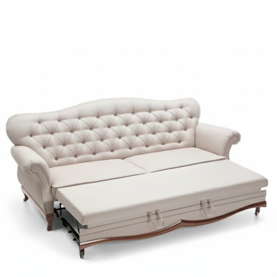Sofá cama Chesterfield con función de cama, sofá de tres plazas en tela.