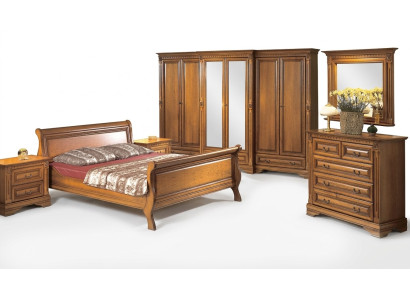Dormitorio Cama Mesita de noche Cómoda Armario de ropa Conjunto de lujo de 6 piezas.