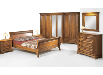 Estilo de casa de campo Cama de 3 piezas con 2 mesitas de noche Juego de muebles de madera Cama marrón