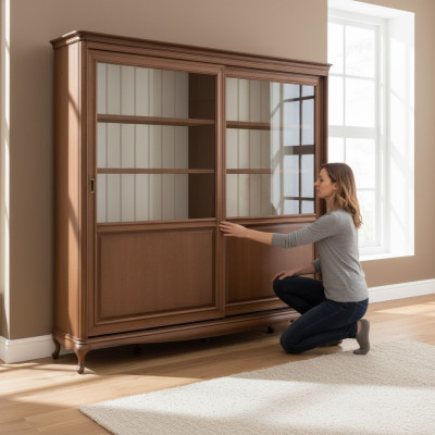 Librería Aparador Muebles clásicos Estantes de madera Vitrina Armario